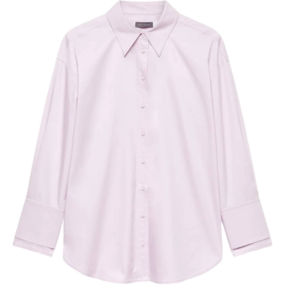 Mint Velvet Lilac Cotton Sleeved Shirt